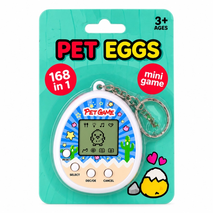 Elektroniczne zwierzątko Pet Game 168w1 z brelokiem w opakowaniu